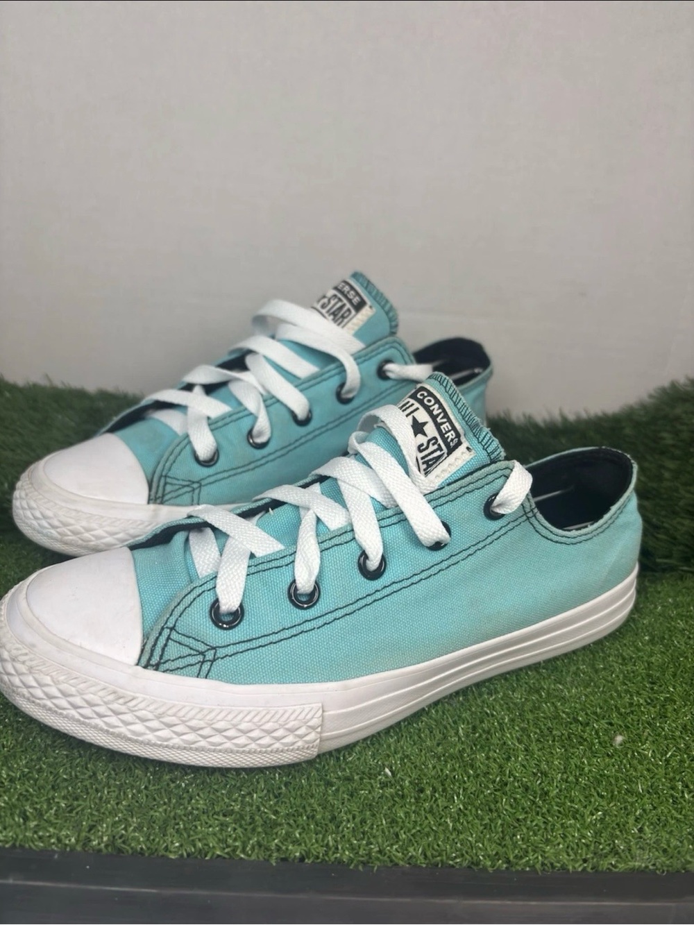 Converse Chuck Taylor All Star Low Top Sneakers Aqua Teal Blue Size 3 (0250)